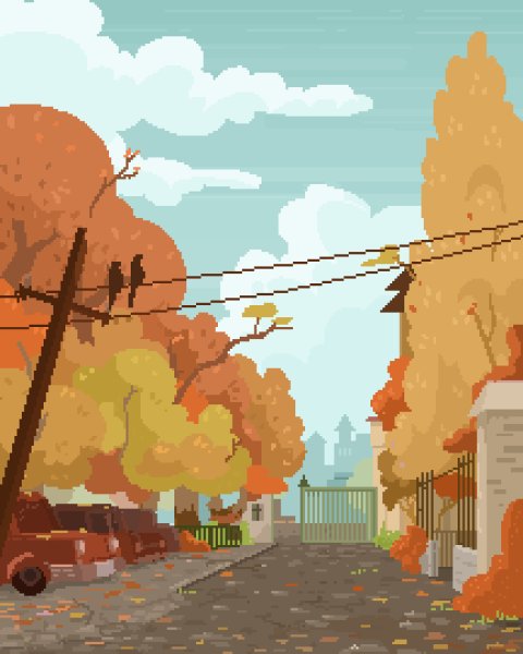 Пиксельный фон осень