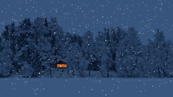 Зима пиксель арт