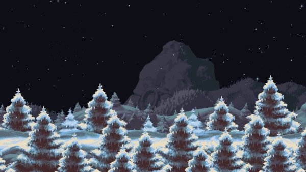 Пиксельный фон зима