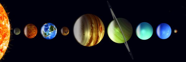 Планеты солнечной системы в масштабе