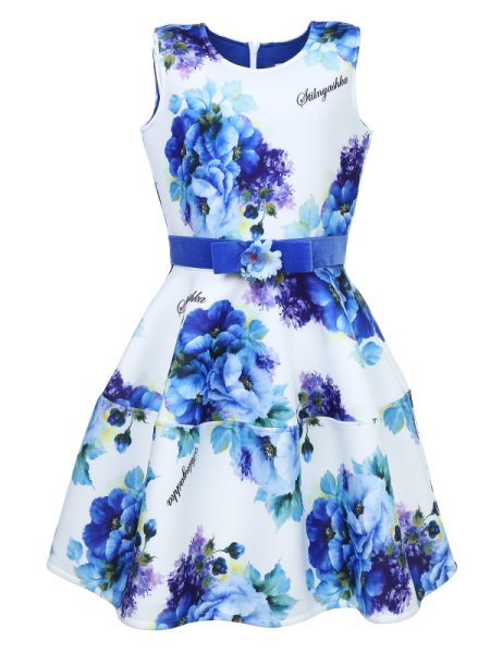 Платье пл-1301-68 Blue Flowers