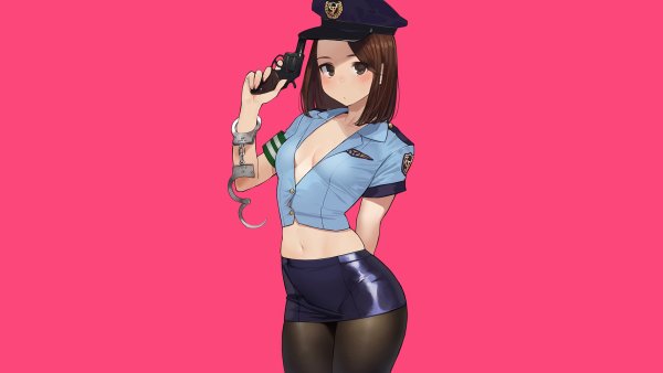 Девушка полицейский арт