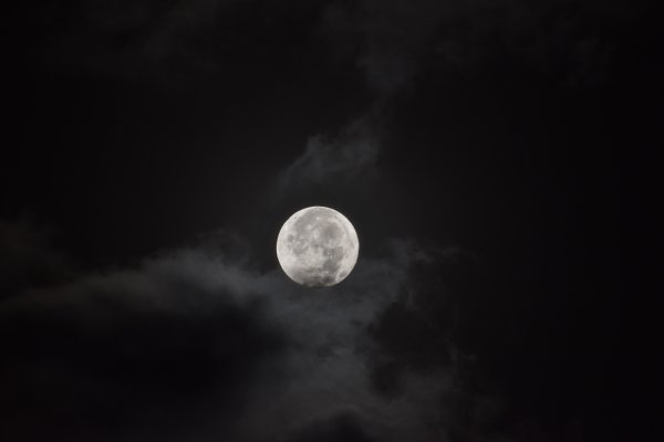 Луна на черном небе
