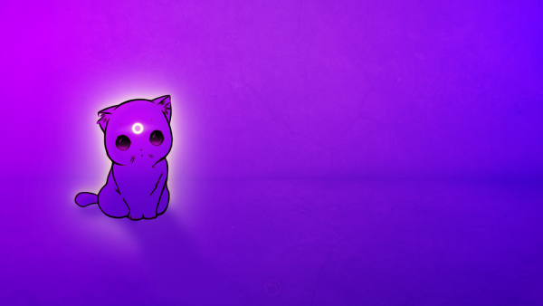 Милые котики на фиолетовом фоне