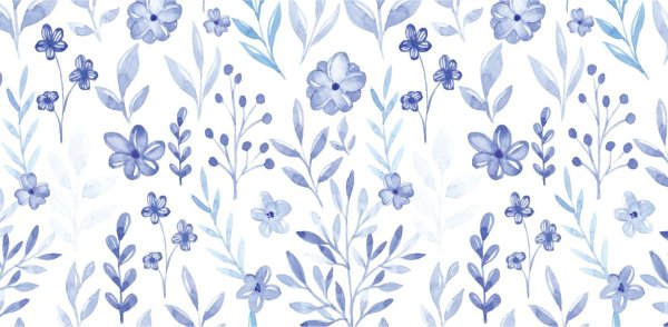 Синие цветы паттерн