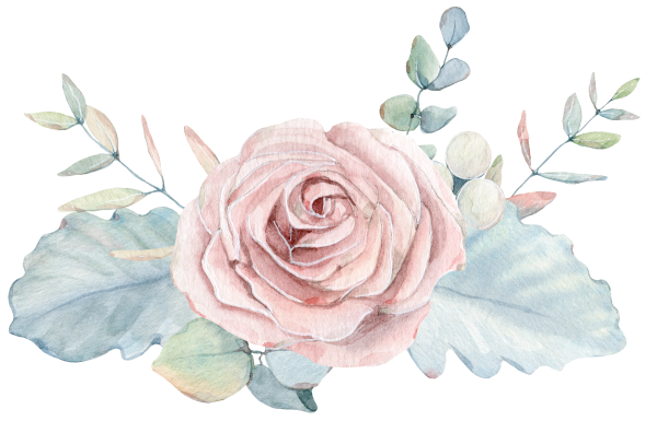 Розовые цветочки акварель