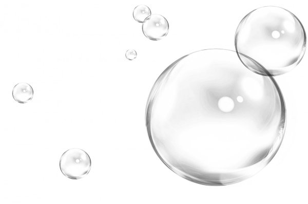 Пузыри на белом фоне