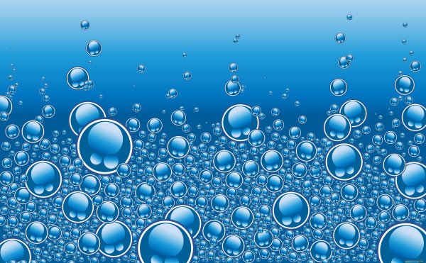 Пузырьки воды на голубом фоне
