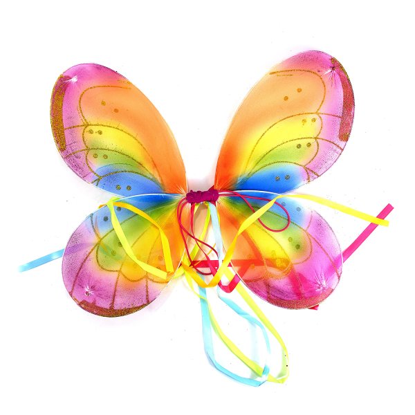 Радужные бабочки на белом фоне