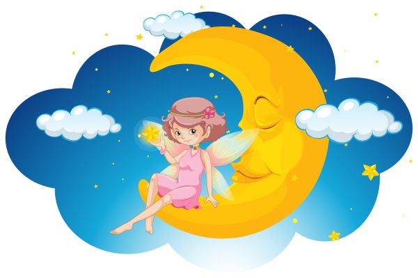 Девочка спит на Луне