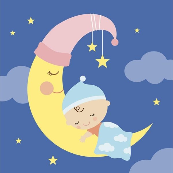 Малыш спящий на Луне