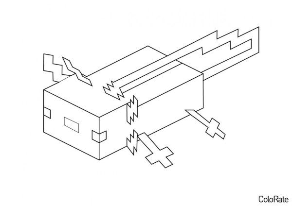 Раскраска майл крафт аксолотль