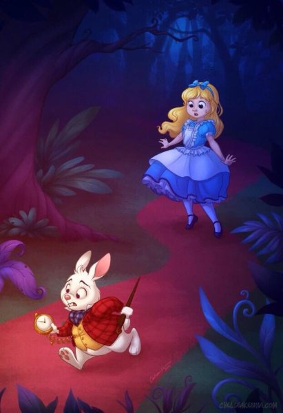 Белый кролик из Алисы в стране чудес Дисней