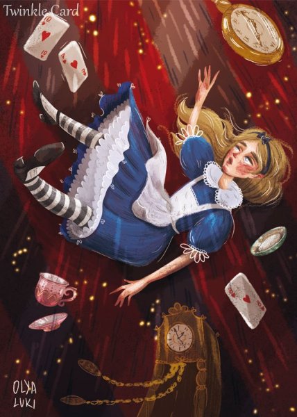 Алиса и кроличья Нора иллюстрация