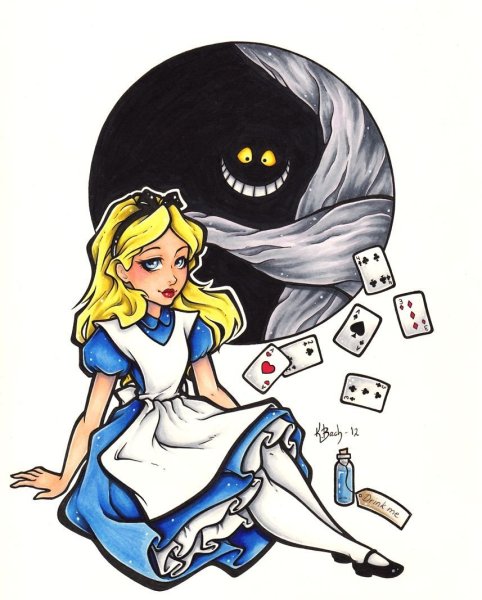 Моменты из сказки Алиса в стране чудес рисунок