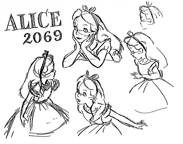 Рисунки Алиса в стране чудес Дисней