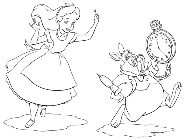 Рисунок к сказке Алиса в стране чудес карандашом