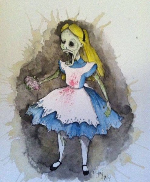 Алиса в стране чудес рисунок портрет