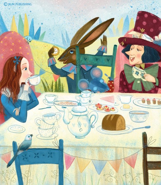 Шляпник и Алиса и кролик чаепитие