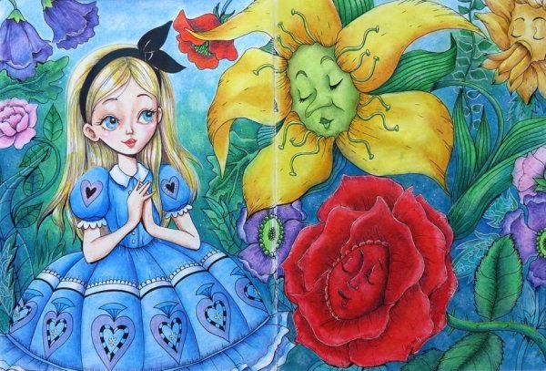 Нарисовать иллюстрацию к сказке Алиса в стране чудес