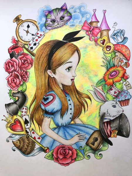 Иллюстрации Алиса в стране чудес карандашом