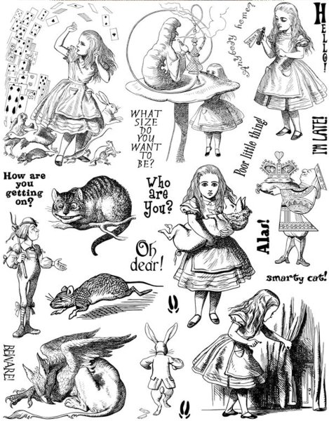 Зарисовки из книги из Алисы в стране чудес