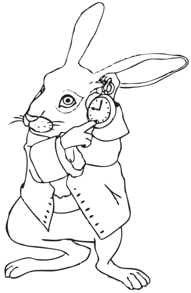 Кролик из Алисы в стране чудес рисунок карандашом