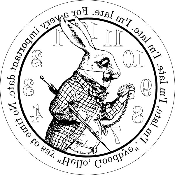 Циферблат часов кролика из Алисы в стране чудес