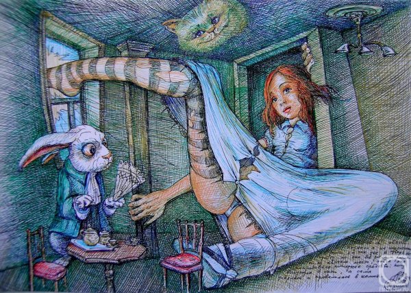 Иллюстрация к 1 главе Алиса в стране чудес