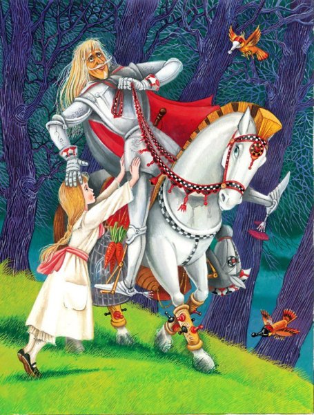 Белый рыцарь Алиса в Зазеркалье