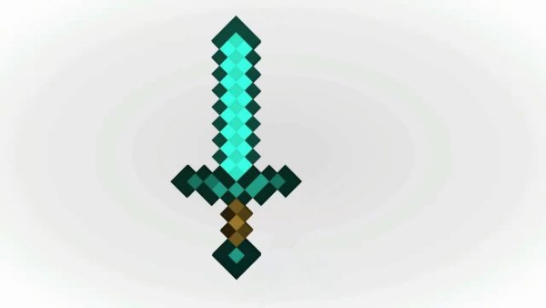 Алмазный меч майнкрафт на прозрачном фоне