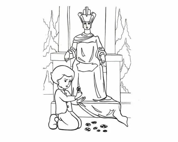 Раскраска по сказке Снежная Королева Андерсена