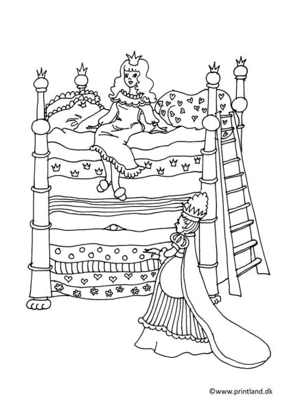 Сказки Андерсена раскраски принцесса на горошине