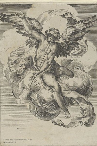 Ангел гравюра эскиз