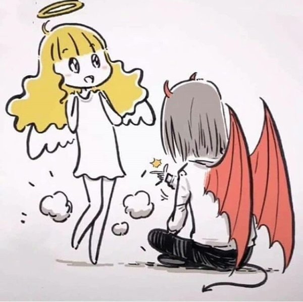 Маленький Ангелочек и демон комикс