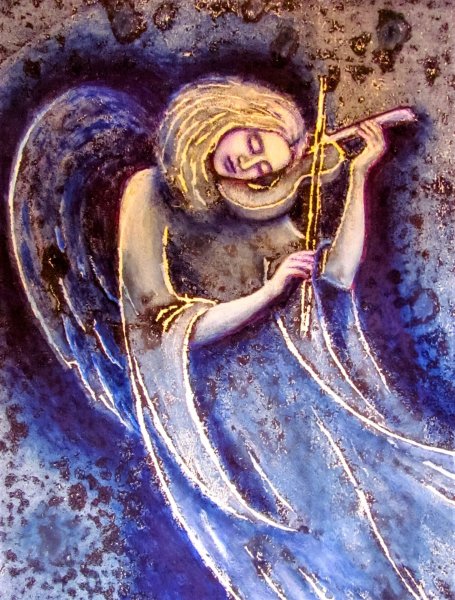 Рисунки ангел играющий на скрипке