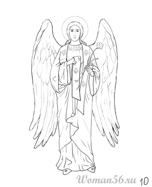 Рисунок ангела карандашом
