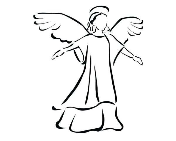 Контурный рисунок ангела