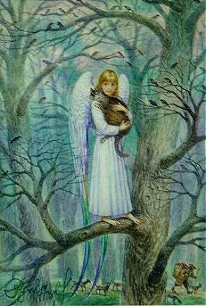 Картины Владимира Румянцева коты и ангелы