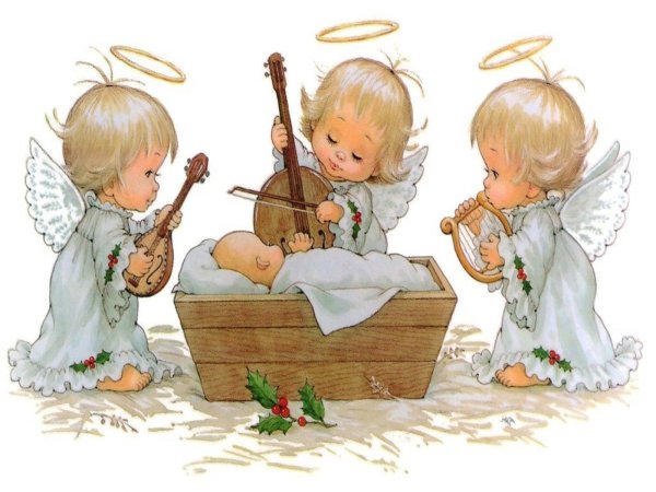 Ангелочки с музыкальными инструментами