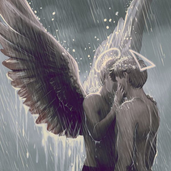 Рисунки ангел обнимает человека