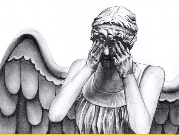 Анхель - Плачущий ангел, арт, Рейвен