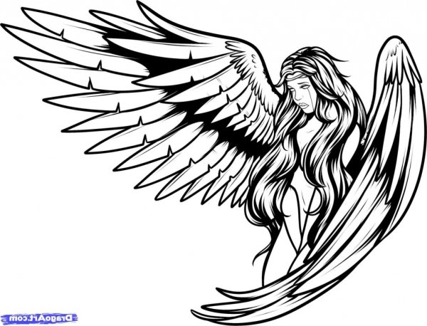 Эскизы татуировок ангелов