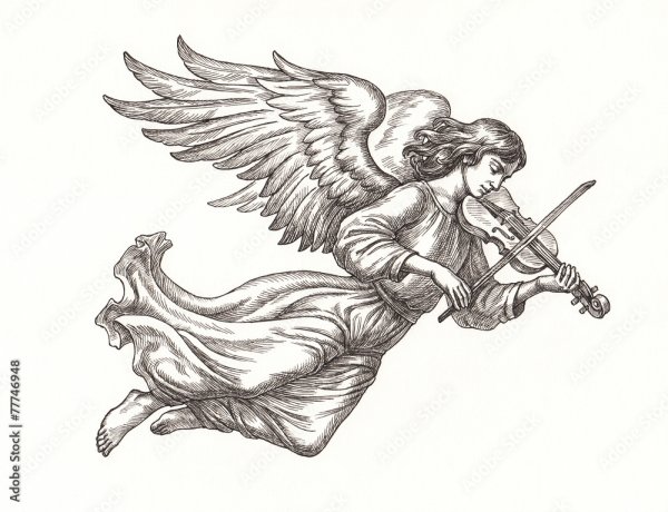 Ангелочек с музыкальным инструментом