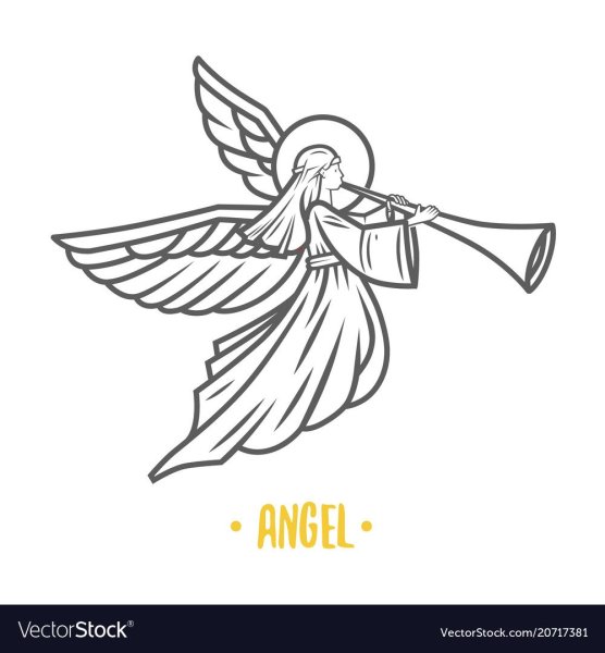 Рисунки ангел с трубой