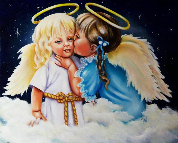 Рисунки ангел целует