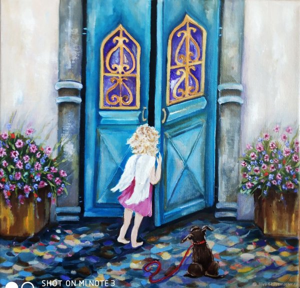 Грузинская художница Нино Чакветадзе картины ангел дверь