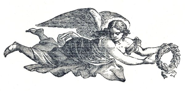 Старинная гравюра ангел