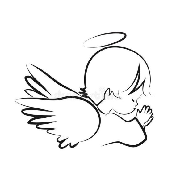 Рисунки ангел в профиль