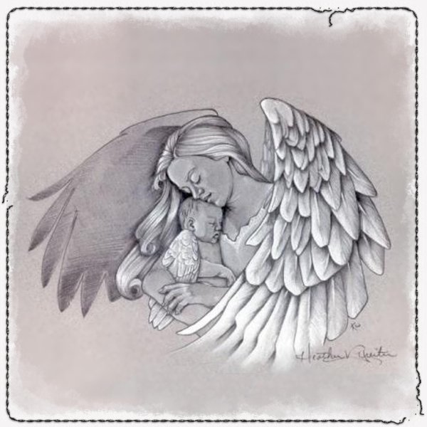 Рисунки ангела с младенцем